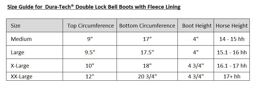 Dura-Tech Double Lock Bell Boots with Fleece Lining | Color White | Size X-Large | Ultimate Hoof Impact Protection | Horse Comfo